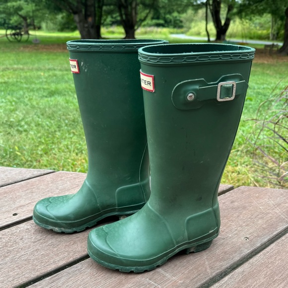 Kids green tall hunter rainboots - Picture 4 of 5
